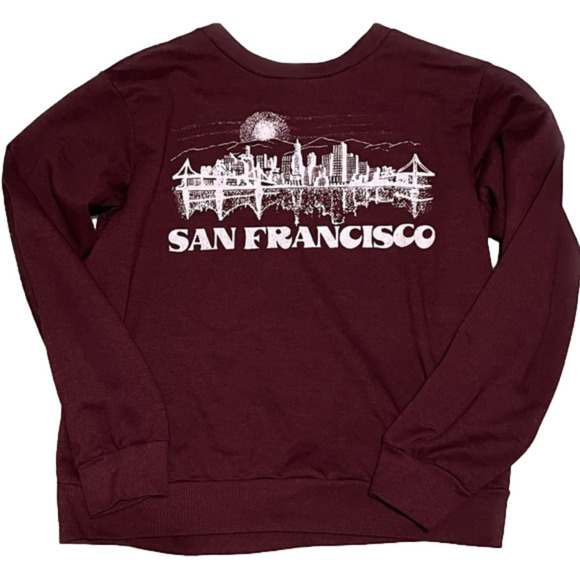 Fifth Sun San Francisco Pull Over Maroon Polyester Rayon Spandex Women S… - Picture 2 of 8